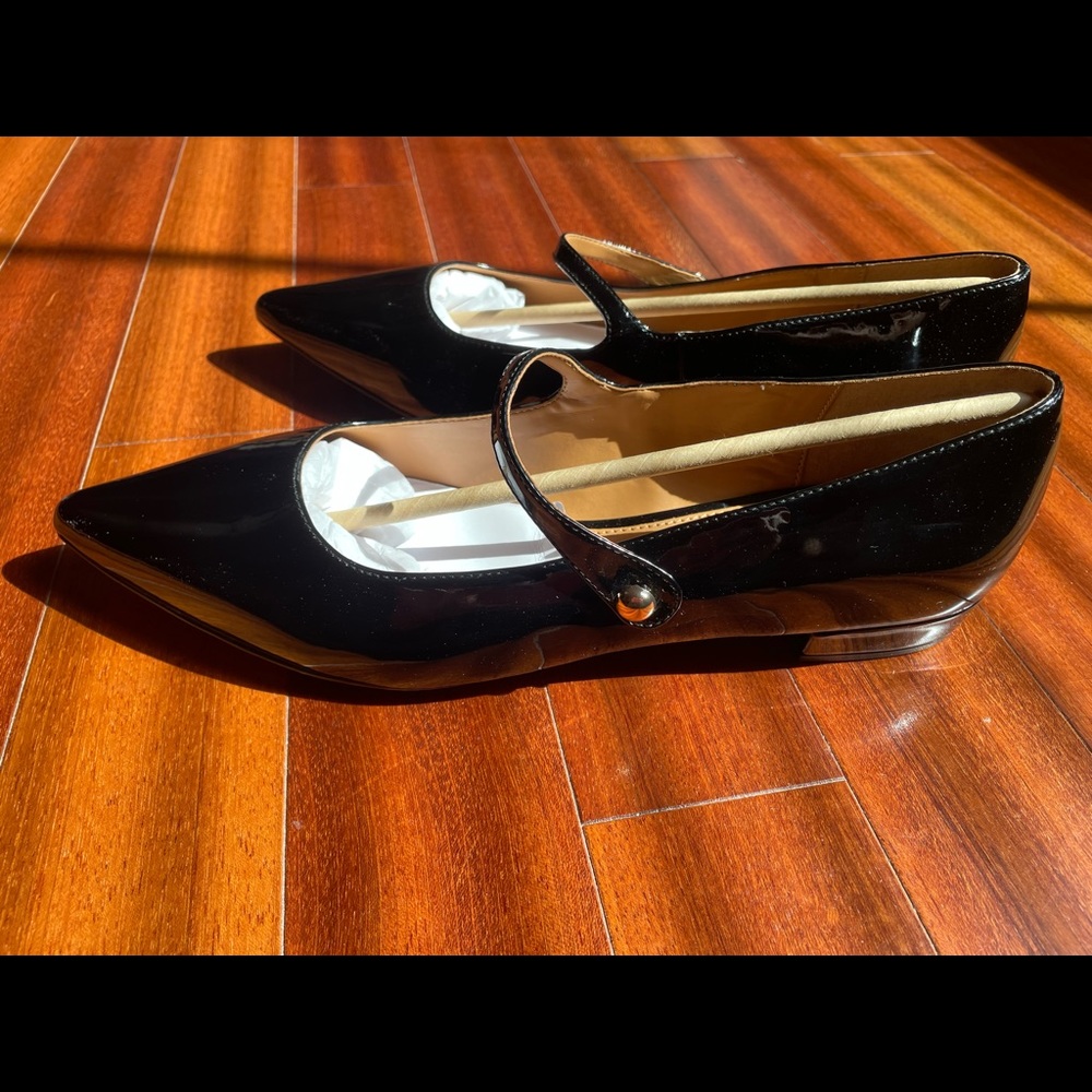 Black Patent Leather Mary Jane Flats Size 10.5